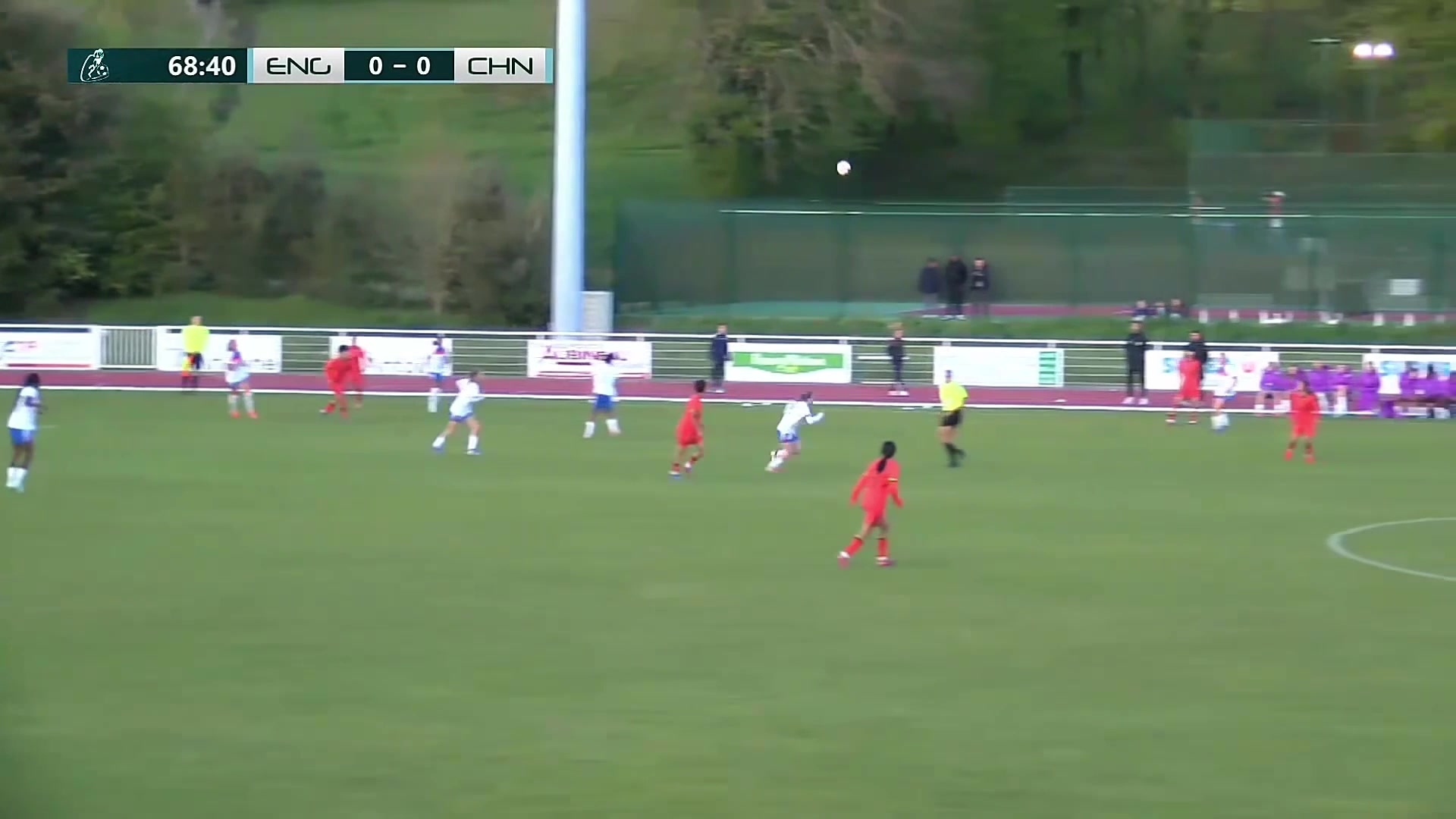 漂亮第69分钟朱派淅单刀破门中国U16女足1-0领先英格兰女足